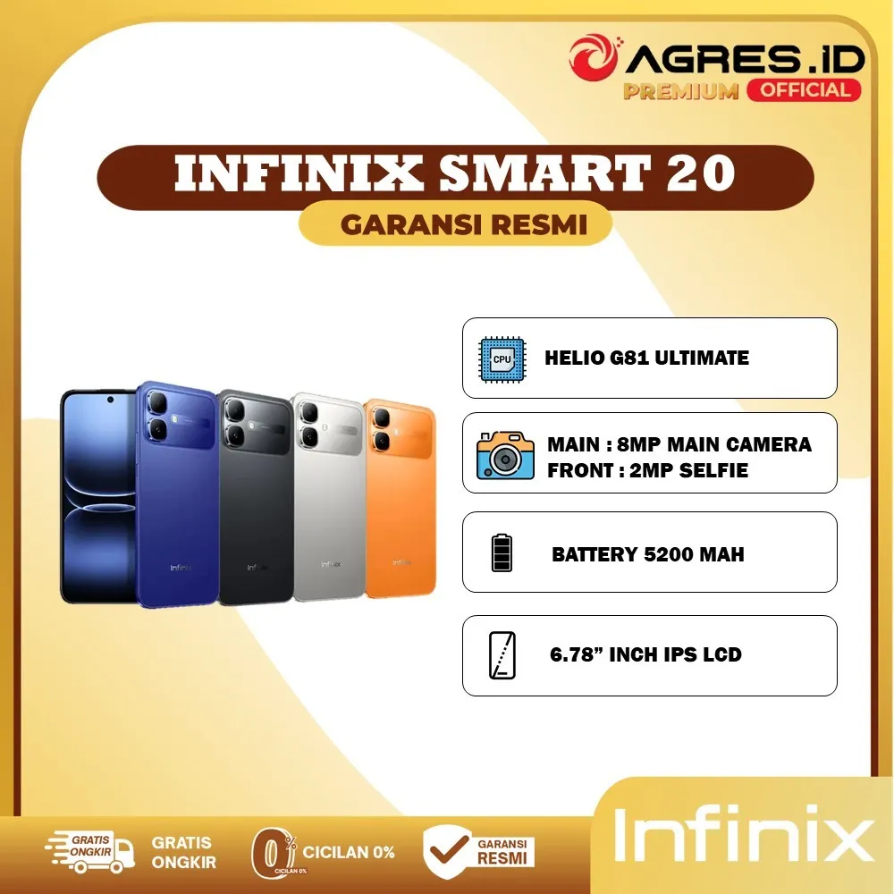 Infinix Smart 20 4GB/64GB I 4GB/128GB Garansi Resmi Infinix Indonesia