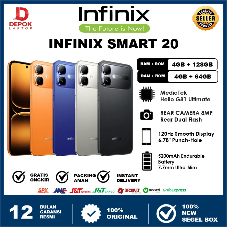 [ READY INSTANT ] Infinix Smart 20 4/128GB | Helio G81 Ultimate | 6.78" 120Hz | 5200mAh