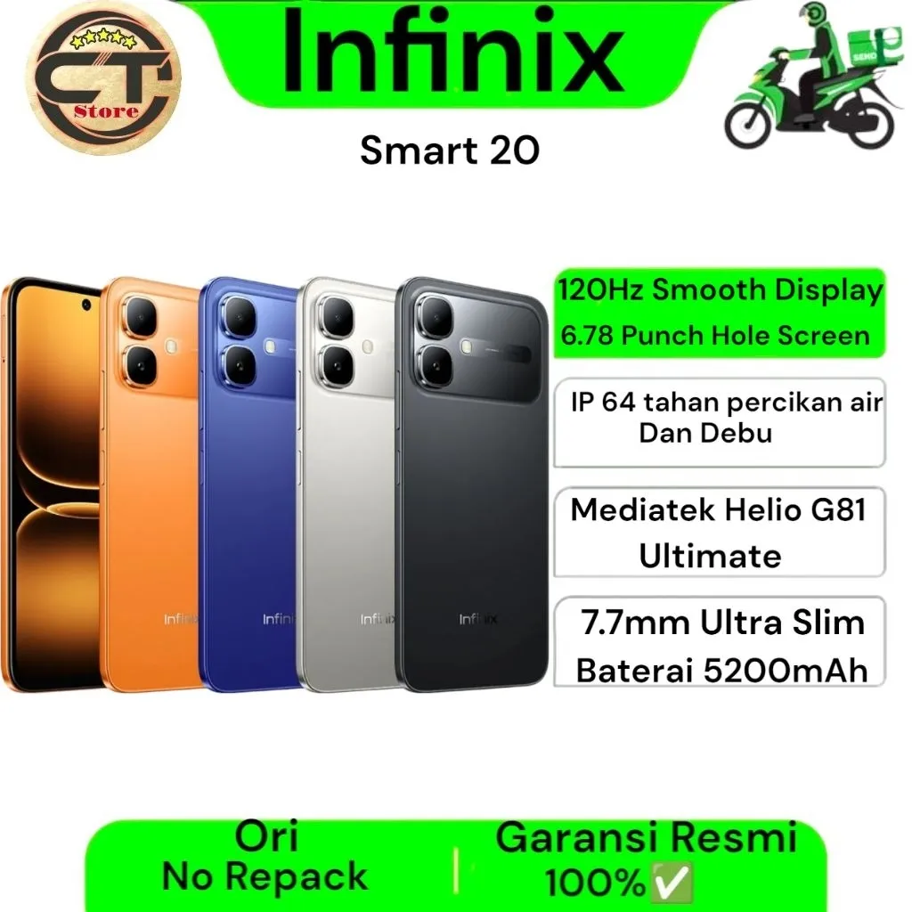 Infinix Smart 20 (NEW2026) Tahan percikan air dan debu (Bisa Kirim Instan)