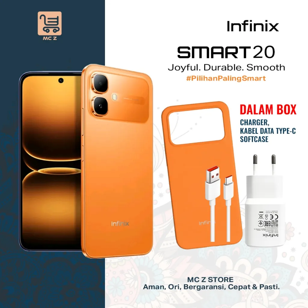 Infinix Smart 20 4/64GB - Up to 8GB Extended RAM - Mediatek Helio G81 - 6.78” - 8MP - 5200 mAh - IP64
