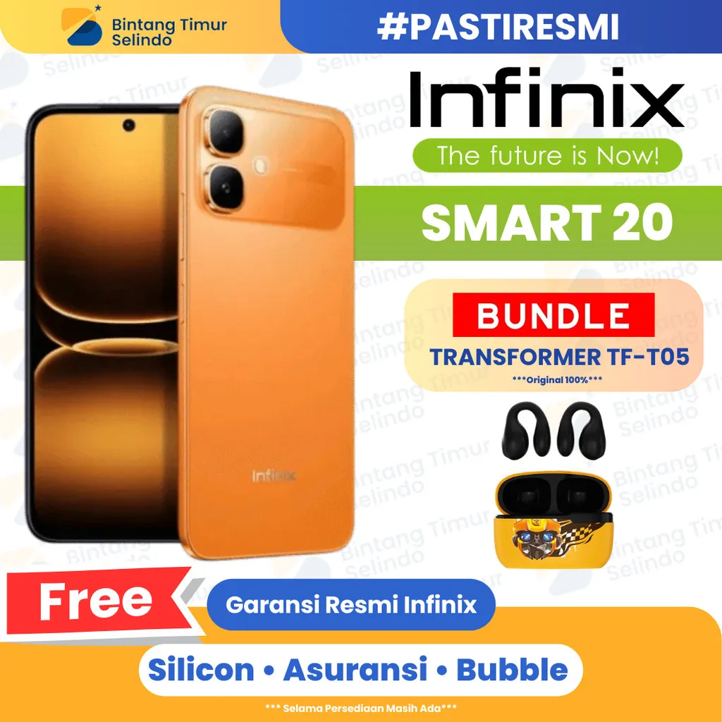 Infinix Smart 20 4/64GB 4/128GB | Layar 6.78inc | 5200mAh | Mediatek Helio G81 Ultimate | Garansi Resmi