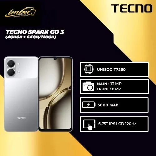 TECNO SPARK Go 3 RAM 4GB PENYIMPANAN 4GB/128GB GARANSI RESMI INDONESIA