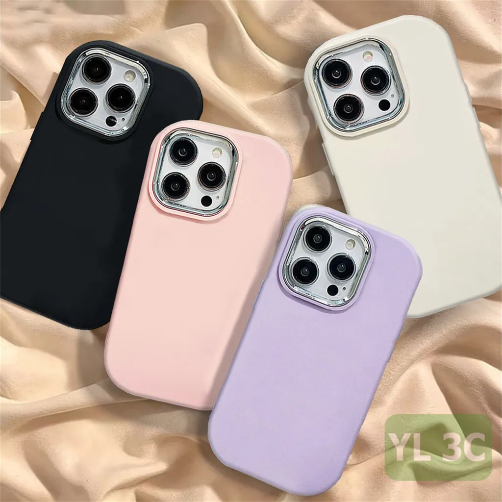 Casing Untuk Infinix Smart 10 9 8 7 Hot 50i 50 40i 30i 40 30 Pro 11 10 9 Play Note 30 4G 40 Pro Spark Go 2025 1 2 2024 20 20C 10C ITEL A70 SoftCase Pelapis Warna Polos Warna Permen Sederhana HP Silikon Metal Lens