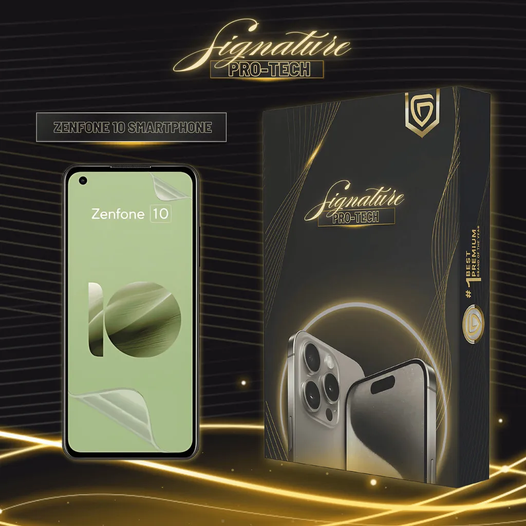 UniGet SIGNATURE PRO-TECH - Premium Anti-Scratch Protector for ASUS Zenfone 10 Smartphone / Screen Guard Case Friendly Hydrogel Tempered Gorilla Glass 5 6 7 Anti Gores Full Cover Smart Phone Watch Handphone Gadget Tab Laptop Kamera