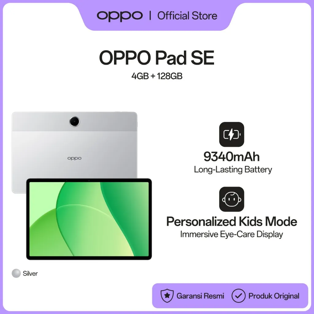 OPPO Pad SE 4GB/128GB Wi-Fi Version [9340mAh Long-Lasting Battery, lmmersive Eye-Care Display & Google Gemini, Personalized Kids Mode]