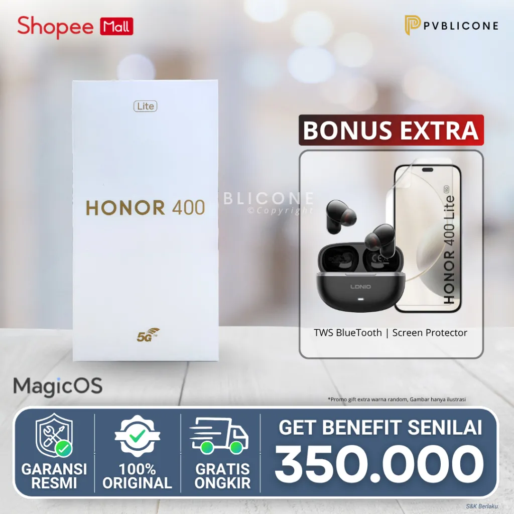 HONOR 400 Lite 5G Smartphone RAM 8GB+8GB/256GB AI Camera Button | Ultra-Clear Camera | Ultra-tough Triple Defense Garansi Resmi