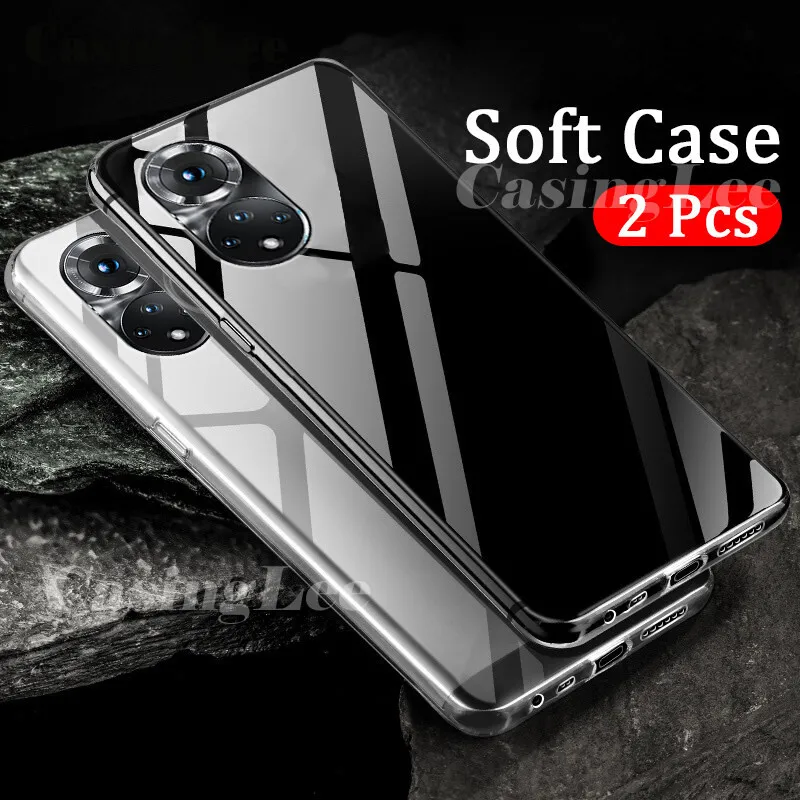 2PCS for Honor X7 X8 X9 400 Lite 400 Smart case Soft Transparent Full Protection Clear Back Cover Casing hp Honor X9 X7 X8 5G Phone cases