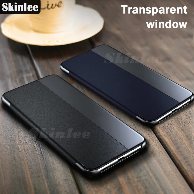 Skinlee for Honor 50 Huawei Nova9 Flip Case Smart Transparent View Cover for Huawei Nova 9 Honor50 Casing Window Flip Leather Phone Cover