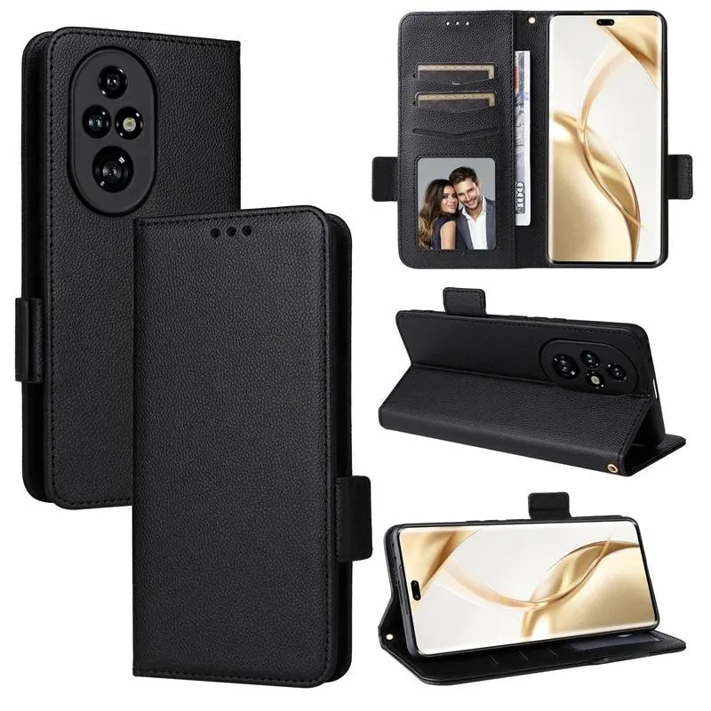 leather Flip Phone case Honor 200 Pro 5G 400 Lite Smart X5B Plus Nova 14 Pro Luxury Flip PU Leather Wallet Lanyard Stand Holder For Huawei honor 200 Pro 5G HnadPhone casing