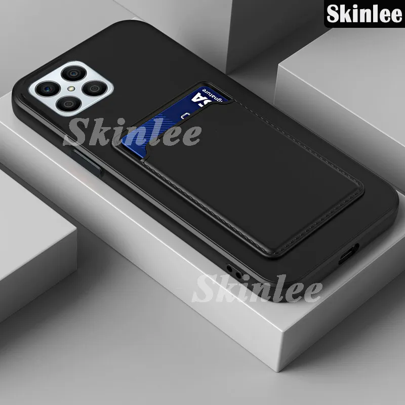 For Honor X9 X8 X7 400 Lite Smart X7D X9D Wallet Phone Csae Liquid Silicone Protection Soft Shell Silicone Honor X7 X8 X9 Back Card Case Convenient