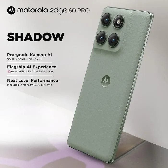 MOTOROLA EDGE 60 PRO 5G RAM 12 GB + 12 GB INTERNAL 256 GB 6,7 INCH 4D Curved Baterai 6000 mAh 90 watt