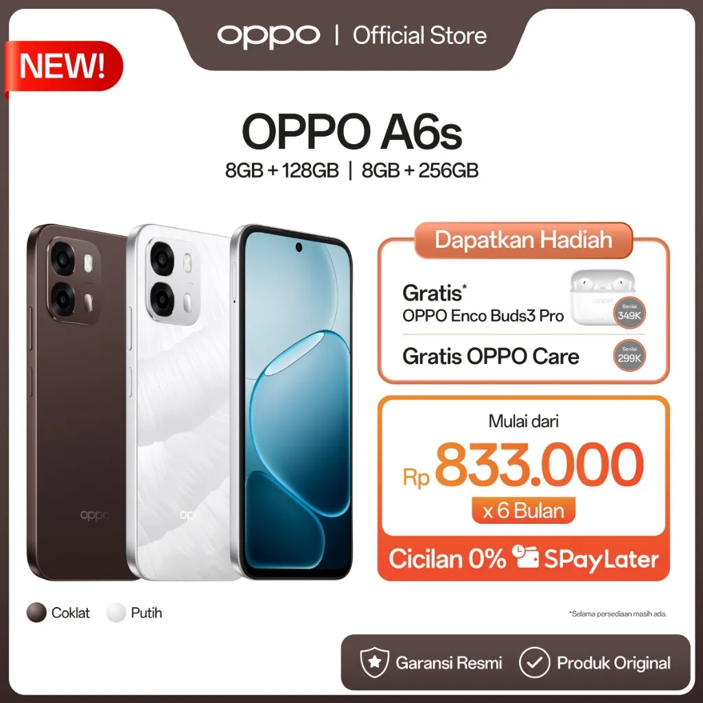 [BARU] OPPO A6s 8GB+128GB/256GB [7000mAh Large Battery, 80W SUPERVOOC Flash Charge, Underwater Photography IP69]