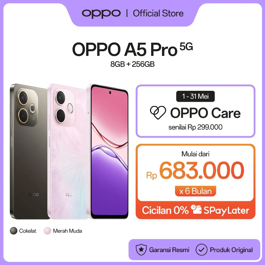 OPPO A5 Pro 5G [IP69 Water Resistant, Large Battery 5800mAh, Military-Grade Shock Resistance]