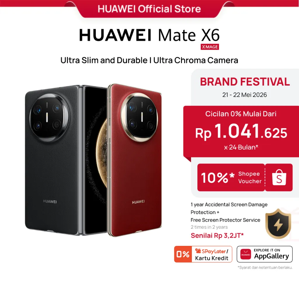 [Brand Festival] HUAWEI Mate X6 Smartphone | Ultra Slim and Durable | Ultra Chroma Camera | Ultra-long Battery Life