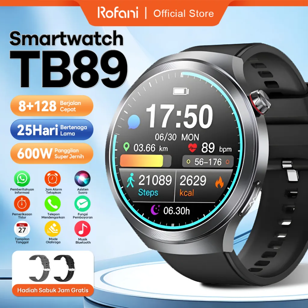 [Beli 1 gratis 3] Yincoree GT4 PRO Series Smart Watch 2.08” OLED Display | 600 hours battery life |Bluetooth 6.0 |150+ Sports Modes | Bluetooth Calls | Pemantauan tidur | IP68 Tahan Air | for iPhone Android iOS | Garansi Resmi 3 Tahun Huawei