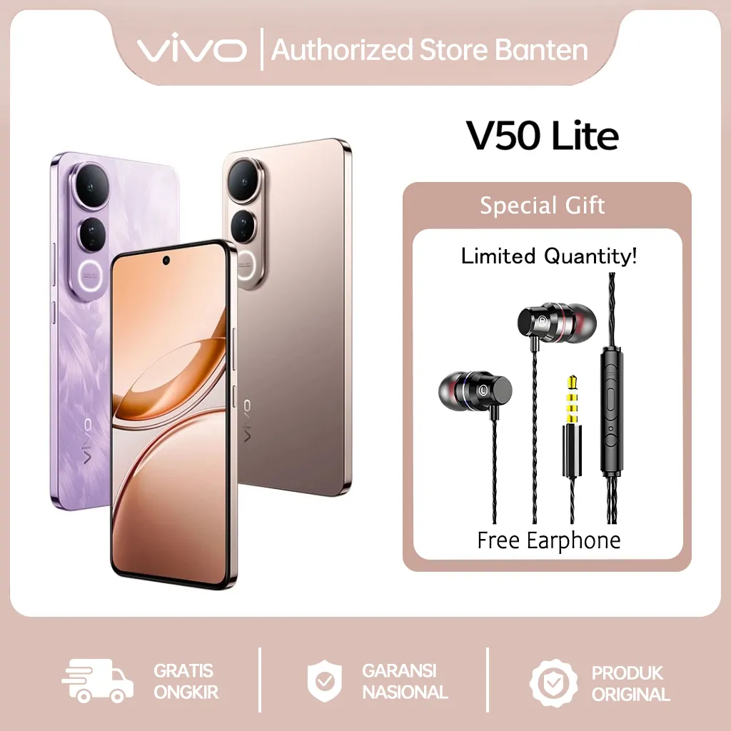 NEW vivo V50 Lite 4G Borderless Immersive Screen, AI Erase 2.0 All round Impact Resistance, 6500mAh Battery+90W Flashcharge, Sony IMX882,