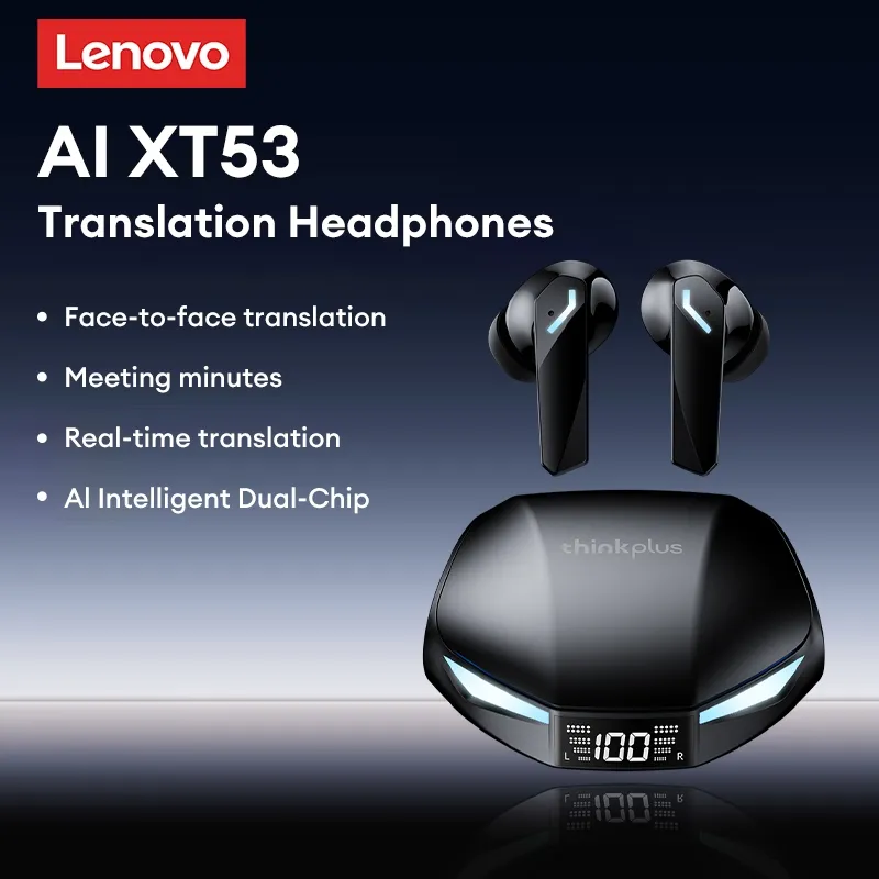 Lenovo Thinkplus AI-XT53 TWS Earphone Bluetooth Super AI Simultaneous Translation Smart Headset Bluetooth V5.4