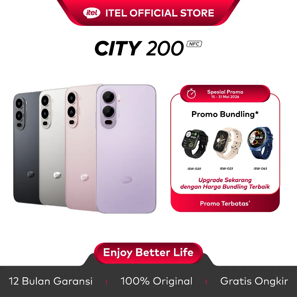 itel City200 NFC RAM 128+8GB(4+4GB) - Big Battery 5200mAh - 6.78'' 120Hz IP65 High Brightness Display