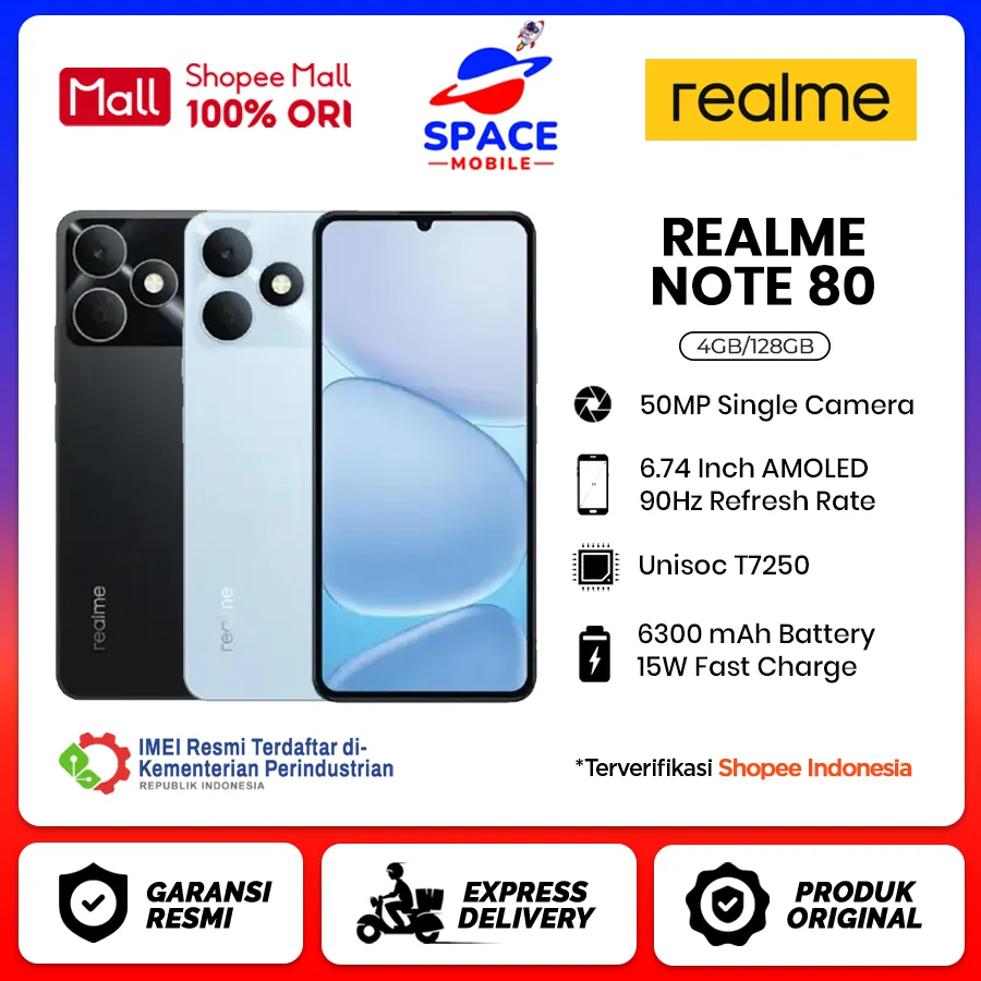 Realme Note 80 [4GB+128GB] - Garansi Resmi 1 Tahun