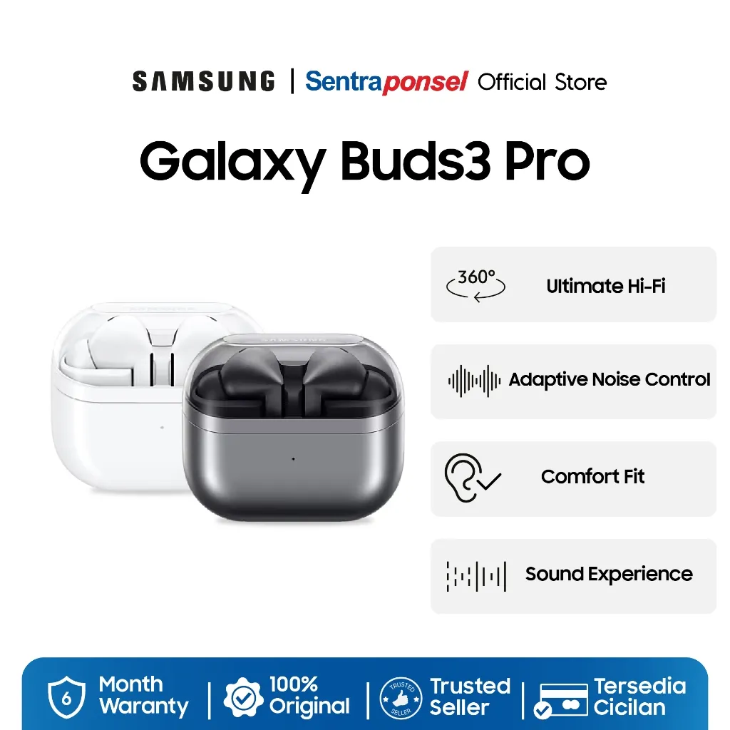 Samsung Galaxy Buds 3 Pro - Bluetooth Earbuds, Adaptive Noise Control, Hi-Fi Sound, Dual AMP - Garansi Resmi