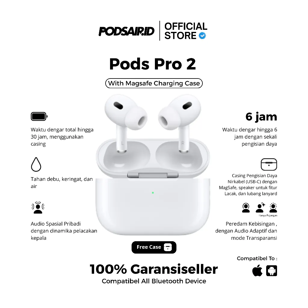 Pods Air Gen Pro 2 Wireless Bluetooth Earphone TWS Mini Earbuds Headphone With Pop Up Animation