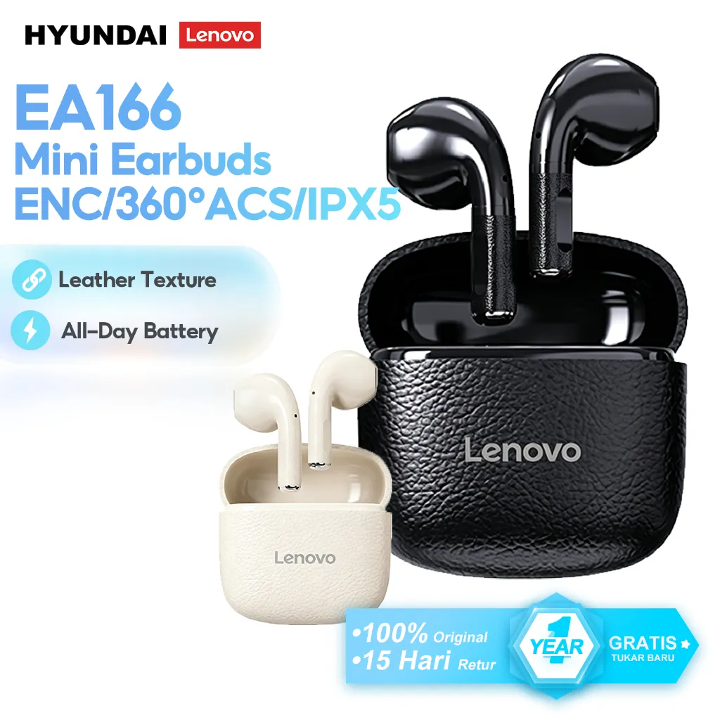 Lenovo Thinkplus EA166  ENC True Wireless Bluetooth Mini Earbuds gaming Earphone TWS HD Sound Stereo IPX5