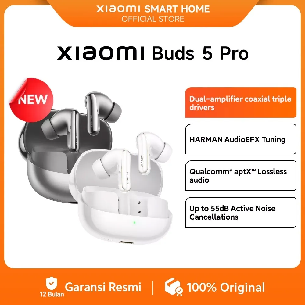 Xiaomi Buds 5 Pro | Dual-amplifier coaxial triple drivers | HARMAN AudioEFX Tuning | Qualcomm aptX™ Lossless audio | TWS [Official Store]