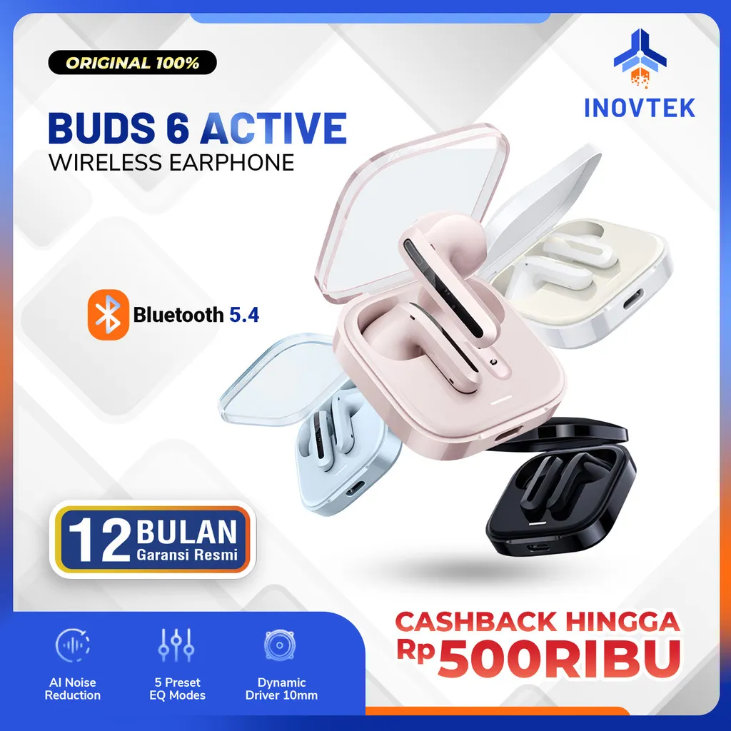 Xiaomi Mi Redmi Buds 6 Active Bluetooth Earphone Earbuds - Garansi Resmi