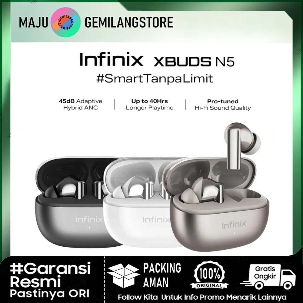 Infinix XBuds 5 N5 -  TWS Earphone ORIGINAl & Enco Buds 3 Pro - True Wireless Stereo Bluetooth - Headset Bluetooth