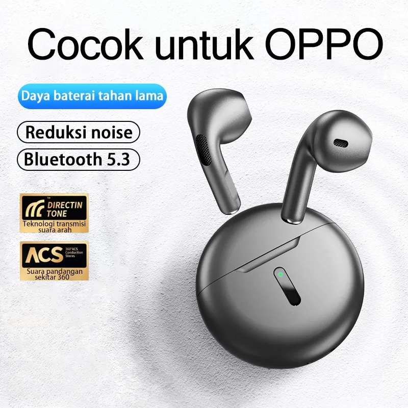 OPPO Khusus Earphone Bluetooth Headset Bass with Mic Touch Wireless Earphone Bluetooth Hifi sound