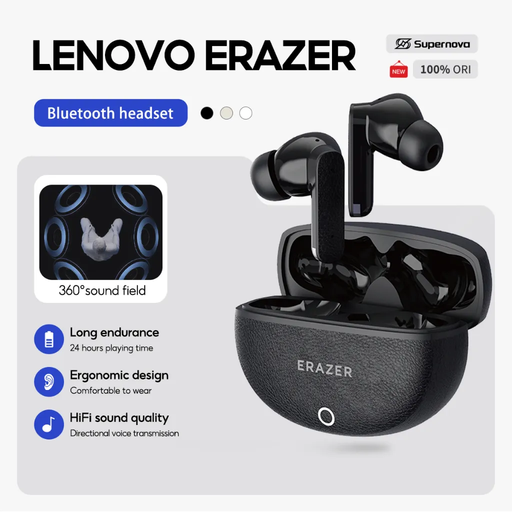 Supernova x Lenovo ERAZER EP118 Mini True Wireless Bluetooth TWS Earbuds 360° ACS Earphone HiFi Sound Stereo