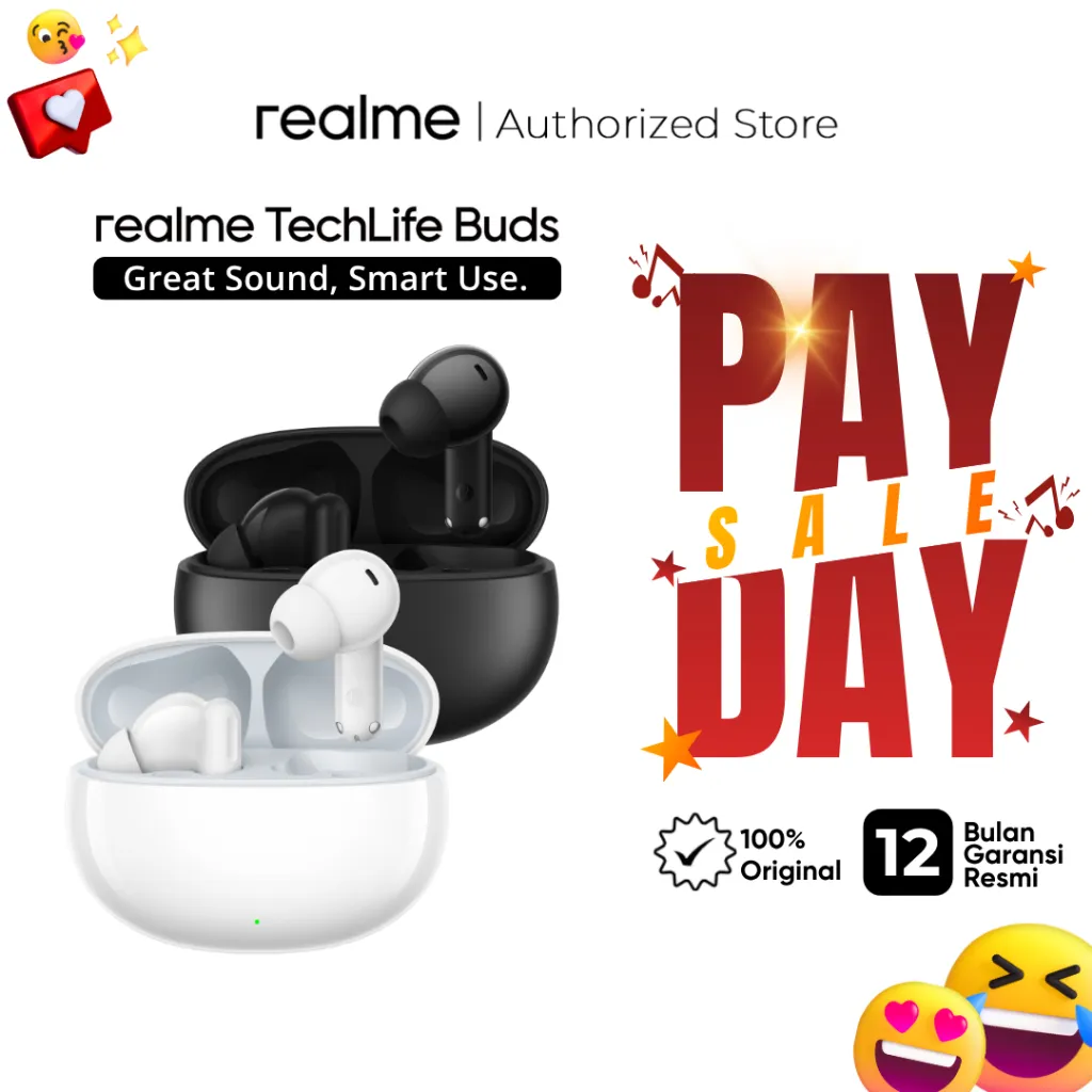 realme TechLife Buds (12.4mm Dynamic Bass Driver | 36H Long Life | Dual-Device connection 2.0