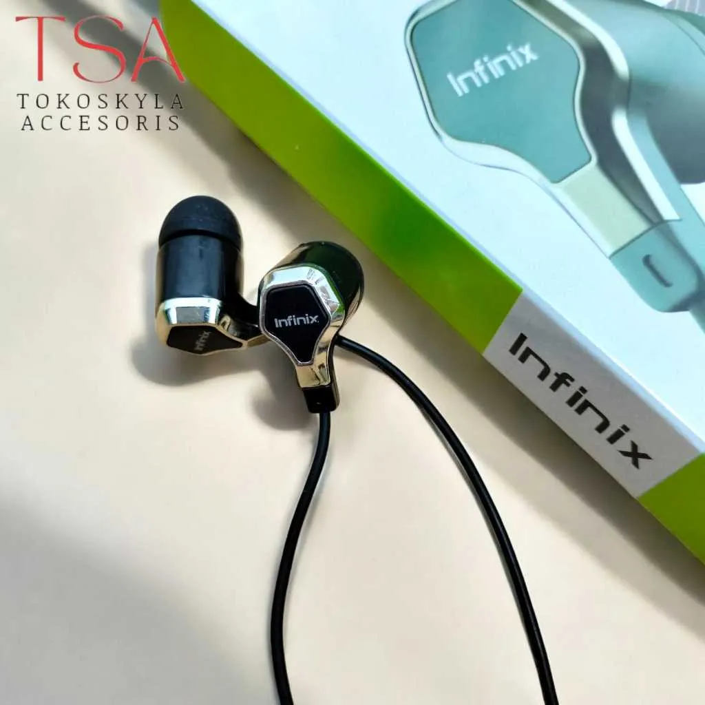 Headset INFINIX STEREO HIFI XTRA BASS Sound Stereo Earphone Wired Suara Jernih