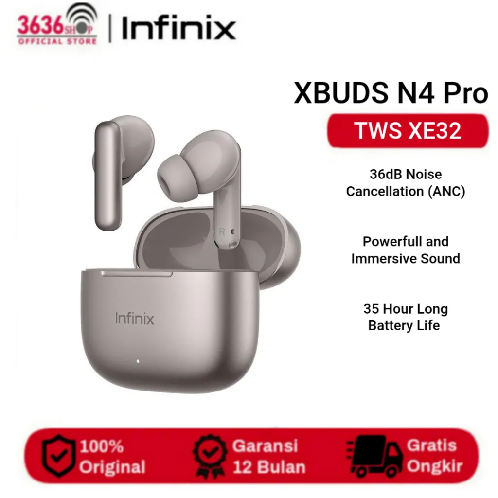Infinix XBuds N4 Pro | Infinix TWS XE32 Earphone Waterproof IPX4