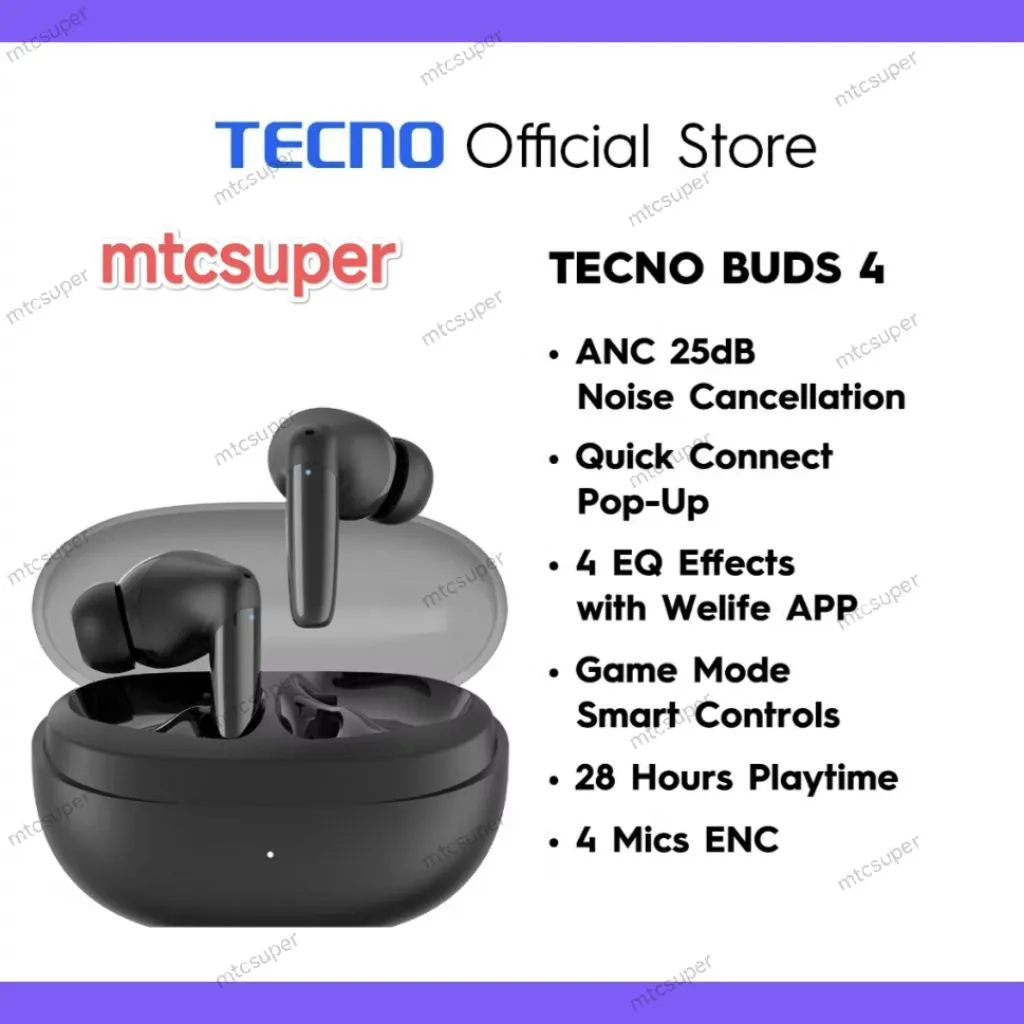 TECNO TWS BUDS 4 Garansi Resmi