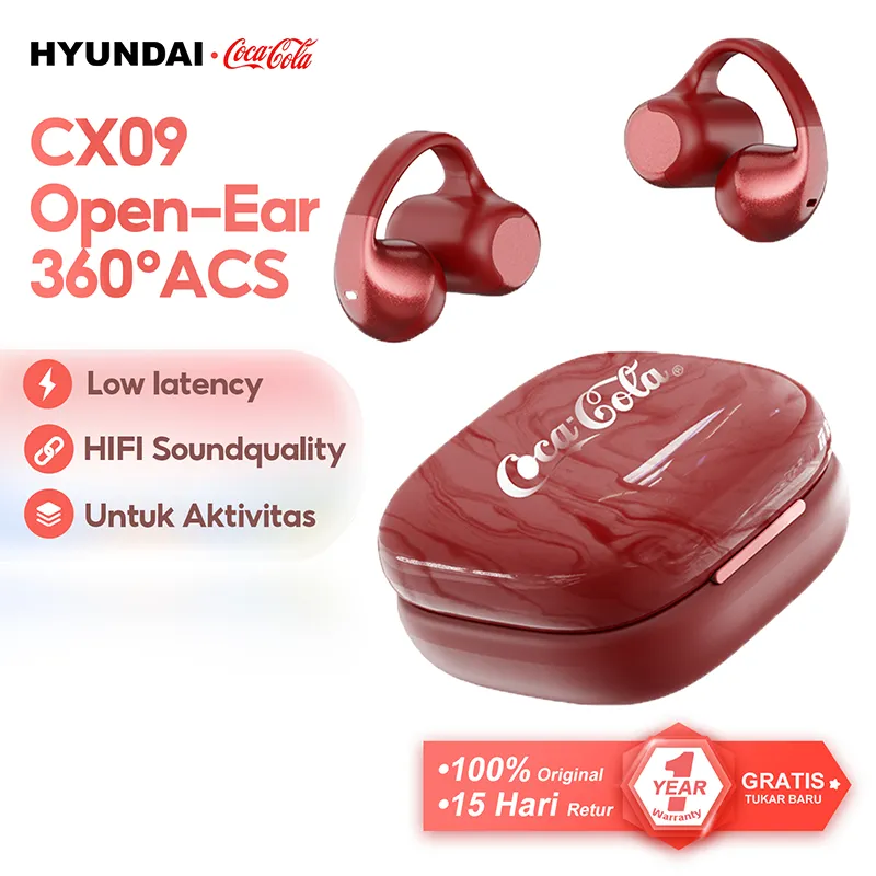 Hyundai X Coca-Cola CX09 OWS Ear Clip Earphone Open Ear Bluetooth TWS HiFi Sound Stereo