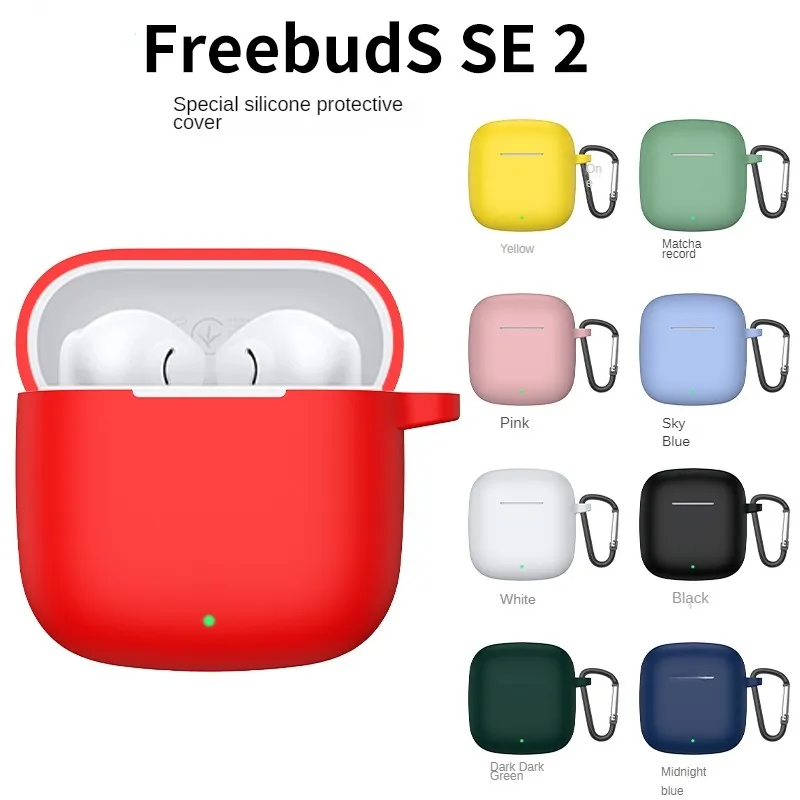 Soft Case Silikon Kompatibel Untuk TWS Huawei Freebuds SE2 SE 2 + carabiner