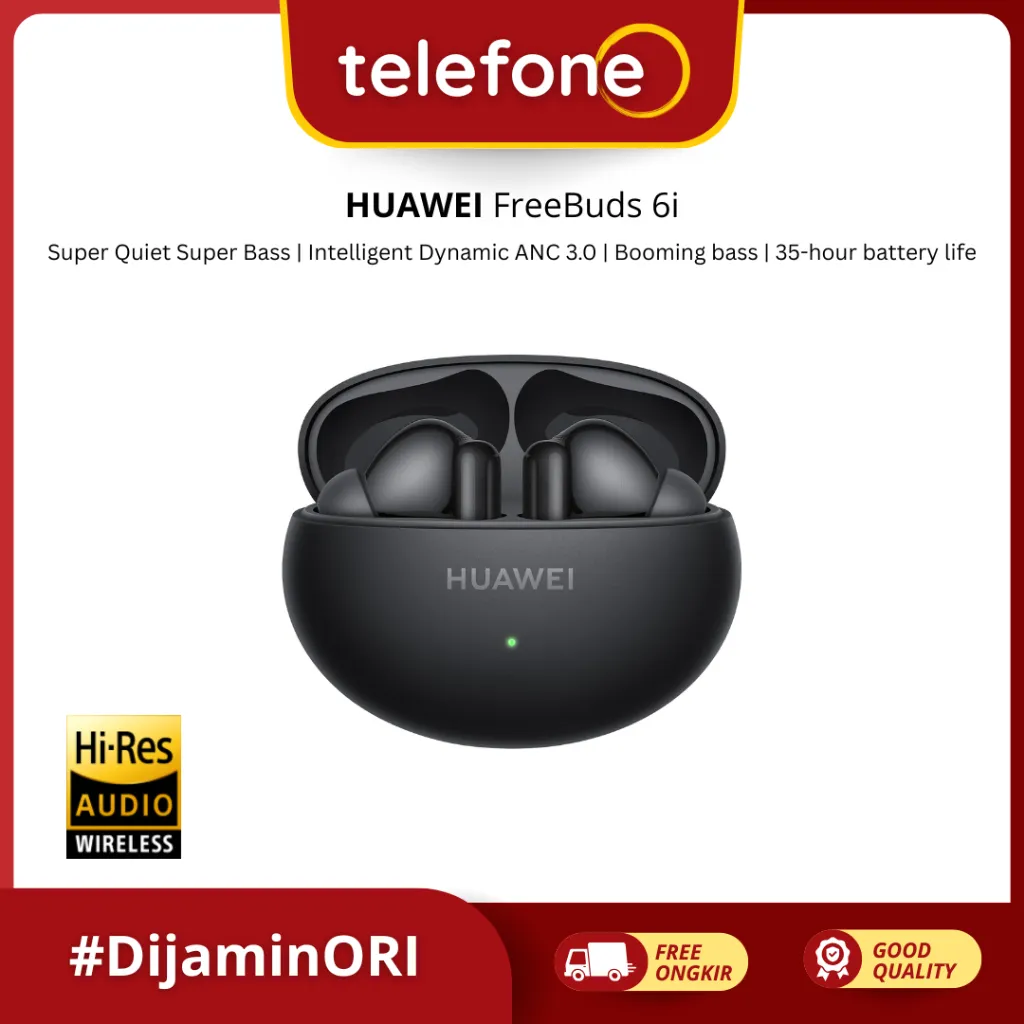 HUAWEI FreeBuds 6i TWS | Intelligent Dynamic ANC 3.0 | Punchy Bass | 35-hour Battery Life