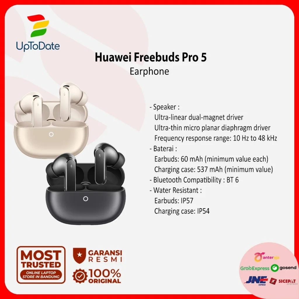 HUAWEI FreeBuds Pro 5 Wireless Earphone | In Ear TWS - Garansi Resmi