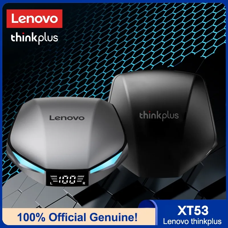 Lenovo Thinkplus New GM2Pro(XT53) TWS Earphone Bluetooth 5.4 LED Digital Display Noise Reduction Dual Mode Gaming Headset