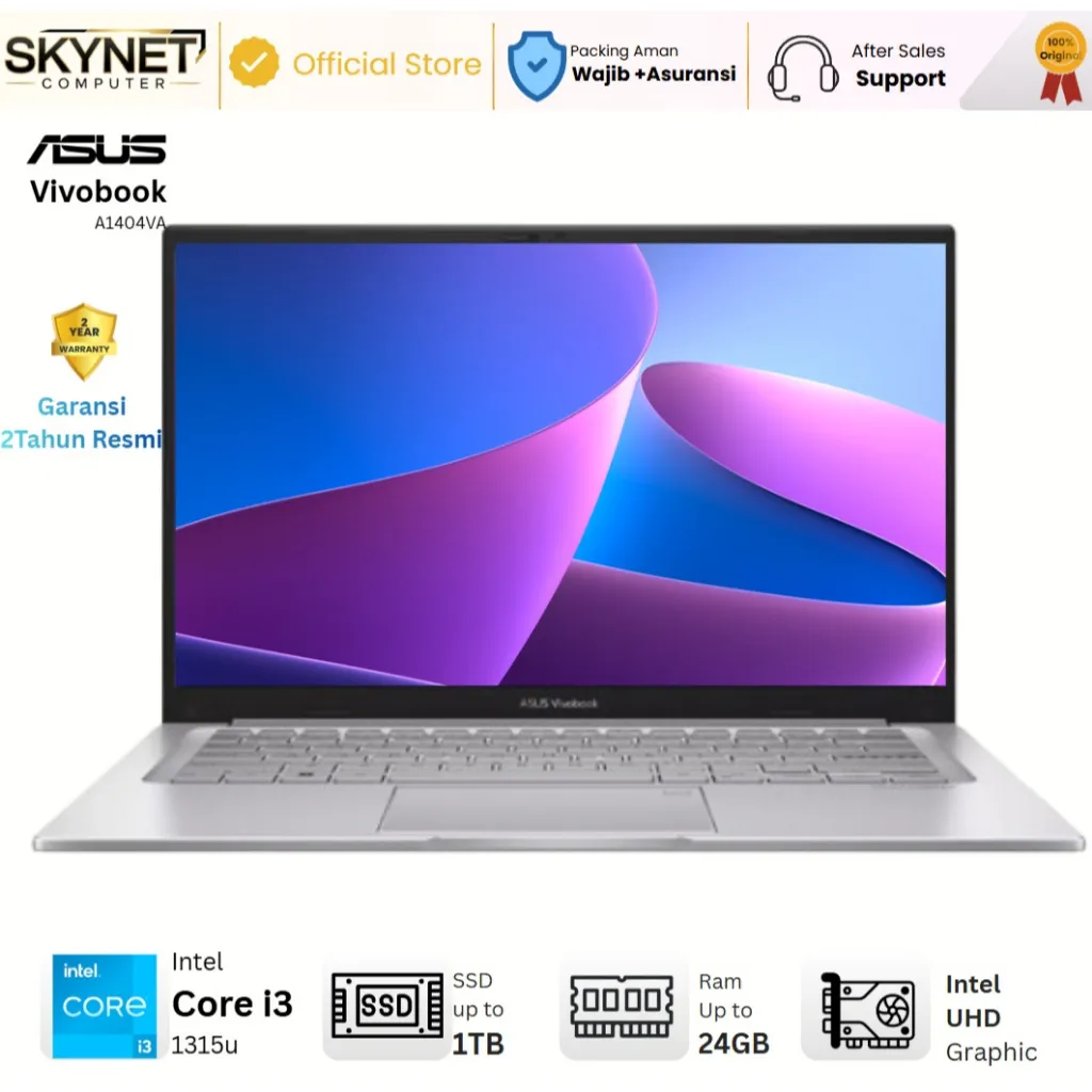 ASUS Vivobook A1404VA Intel Core i3 1315U RAM24GB SSD1TB 14'' Fhd Windows 11 Office 2024