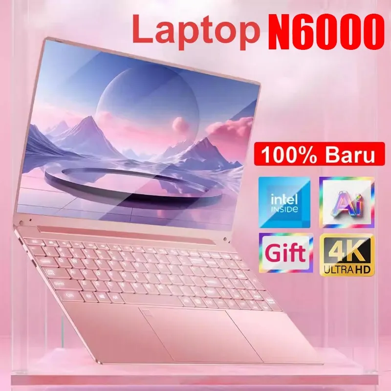 [100% Baru] UNIG Laptop Hp Slim Murah Intel Celeron Core i7 N6000 RAM24GB SSD1TB 15.6'' FHD Windows 11 Office