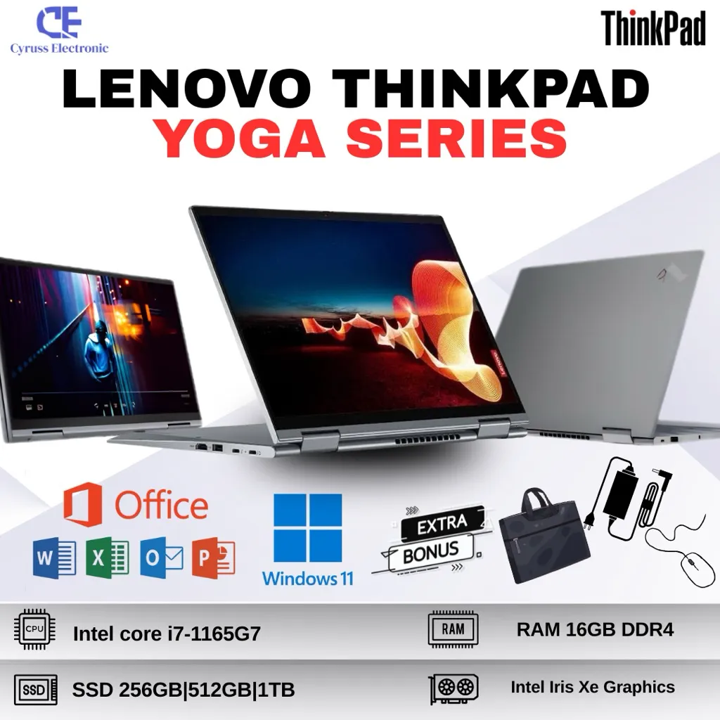 Laptop Lenovo Thinkpad Yoga X13 L13 Core i5 / i7 Gen 12 | Ram 16GB | Ssd 1TB | Layar 13" Touchscreen | Second - Bergaransi