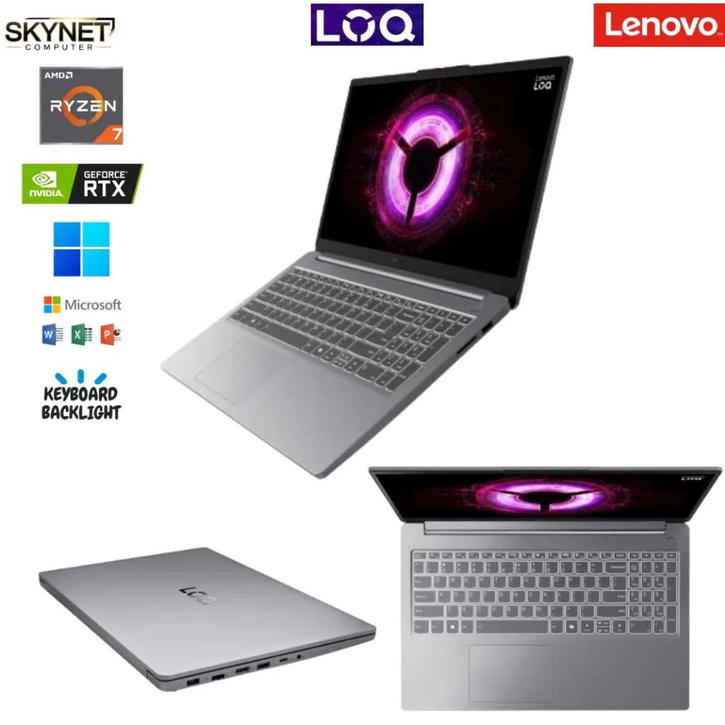 LENOVO LOQ 15ARP10E Gaming AMD Ryzen 7 7735HS RAM32GB SSD1TB 15.6inc 100%Srgb IPS RTX3050 6GB Windows 11 OHS 2024