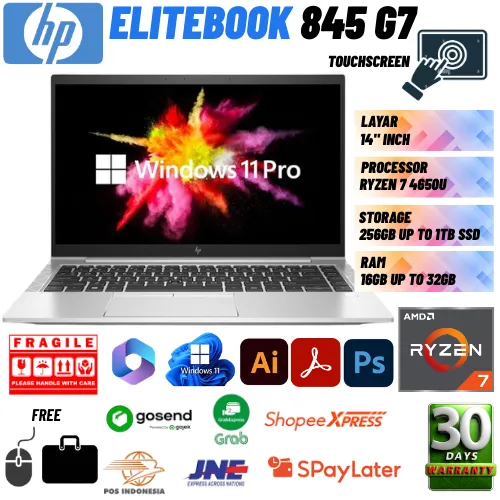 HP ELITEBOOK 845 G7 RYZEN 5PRO TOUCHSCREEN RAM 8GB - 16GB - 32GB STORAGE 256GB - 512GB -1TB SSD