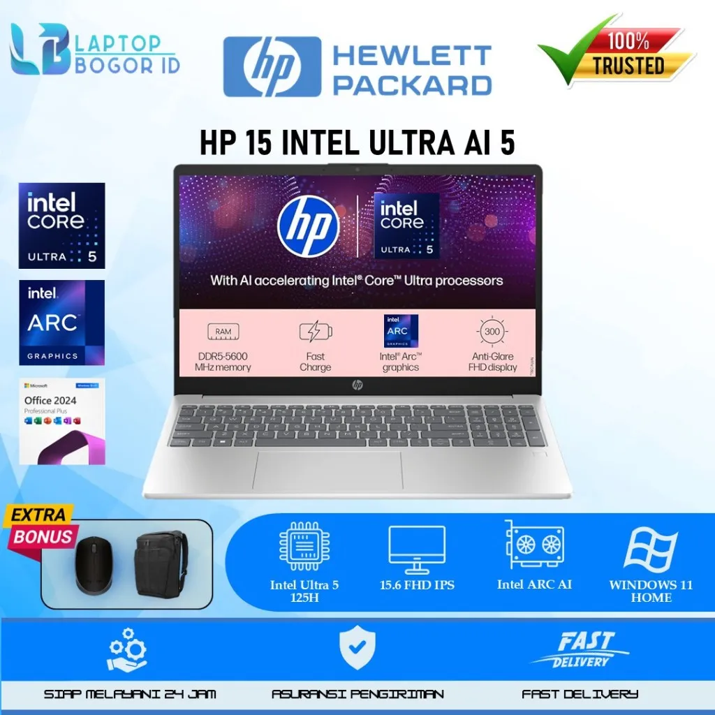Laptop Touchscreen HP 15 Intel Utra 5 125H Ram 32GB SSD 512GB FHD IPS Touchscreen Windows11