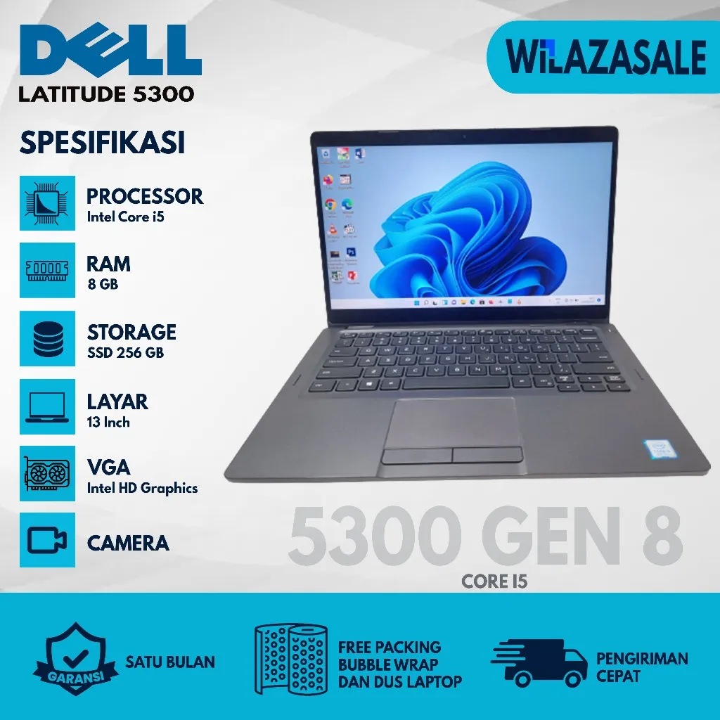 Laptop Bekas Dell Latitude 5300 TOUCHSCREEN Core i5 Gen 8th