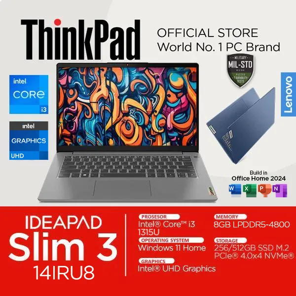 Lenovo Ideapad Slim 3i Core i3 1315U 8GB 512SSD Windows 11 OHS Full HD 14 inch Laptop 5NID