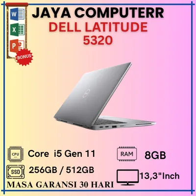 Laptop Dell Latitude 5320 Intel Core i5/i7 Gen 11 Ram 8GB / 16 GB SSD 256GB/512GB Layar 13,3' Inch
