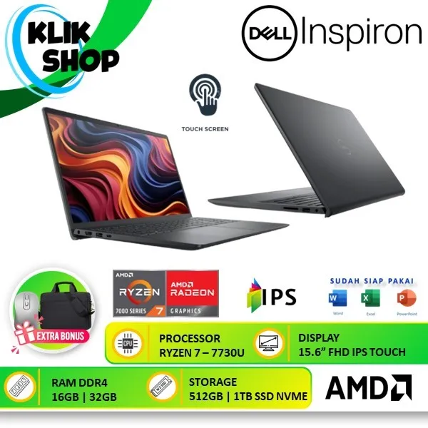 Laptop DELL INSPIRON 15 3535 Ryzen 7 7730U RAM 32GB 1TB SSD Touchscreen FHD IPS WIN 11 HOME
